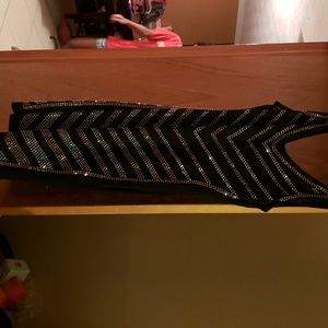 Black Party Dress with Gold and Silver Bling Small